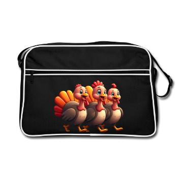 Bébé dinde de Thanksgiving - Sac Retro - noir/blanc - Devant