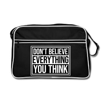 Ne croyez pas tout ce que vous pensez en disant la sagesse - Sac Retro - noir/blanc - Devant