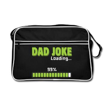 Dad Joke Loading 99% – Funny Gift for Dad - Retro Bag - black/white - Front