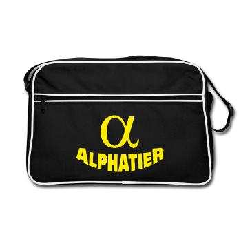 ALPHATIER - Retro Tasche - Schwarz/Weiß - Vorne