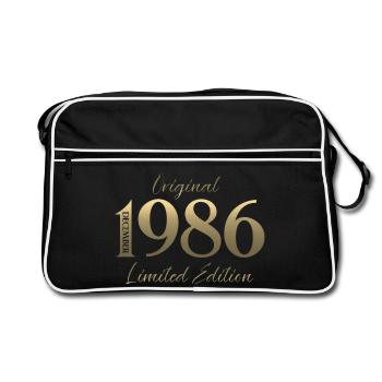 39e anniversaire Original décembre Né en 1986 - Sac Retro - noir/blanc - Devant