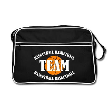 Équipe de basket-ball - Sac Retro - noir/blanc - Devant
