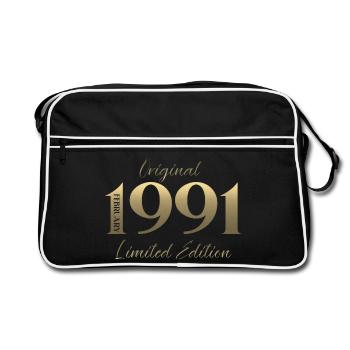 35e anniversaire février 1991 Millésime - Sac Retro - noir/blanc - Devant