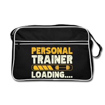 Fitness Motivation Bodybuilder Personal Trainer - Retro Tasche - Schwarz/Weiß - Vorne