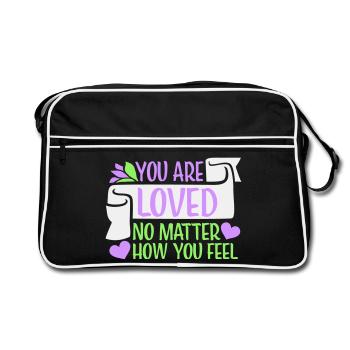 Tu es aimé, peu importe la compassion que tu ressens - Sac Retro - noir/blanc - Devant