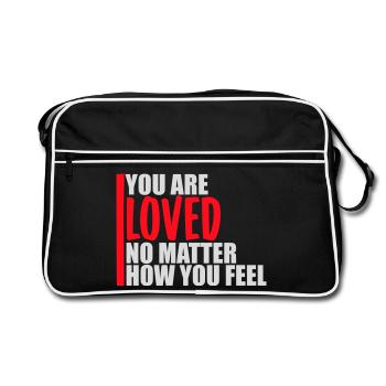 Tu es aimé, peu importe la compassion que tu ressens - Sac Retro - noir/blanc - Devant