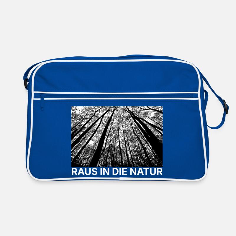 Forest perspective black and white Retro Bag