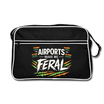 Anxiété liée au voyage, humour à l’aéroport, chaos à l’aéroport, c’est - Sac Retro - noir/blanc - Devant
