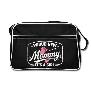 Future maman et mère enceinte, fille biologique - Sac Retro - noir/blanc - Devant