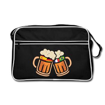 Beer flags for World Cup with Spain and Germany - Retro Bag - black/white - Front