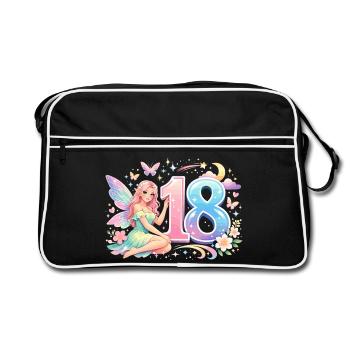 Elfe du 18e anniversaire – Imprimé promotionnel rétro pastel - Sac Retro - noir/blanc - Devant