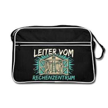 Leiter vom Rechenzentrum - Retro Tasche - Schwarz/Weiß - Vorne