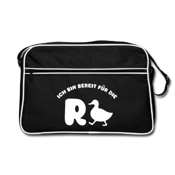 Rente auf Männer - Retro Tasche - Schwarz/Weiß - Vorne