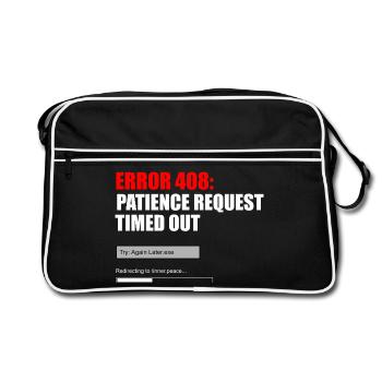 Fehler 408 Patience Timeout-Grafik - Retro Tasche - Schwarz/Weiß - Vorne
