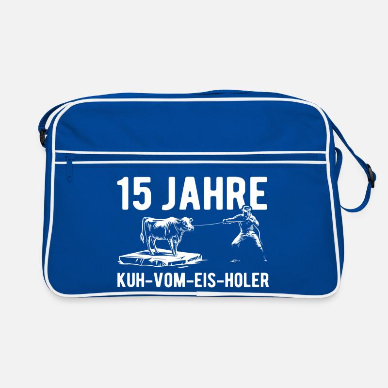 15 Jahre Kuh vom Eis Holer - Dienstjubiläum Retro Tasche