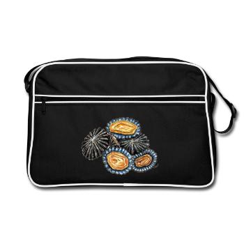 Napfschnecken - Meeresfrüchte - patelle - Retro Tasche - Schwarz/Weiß - Vorne