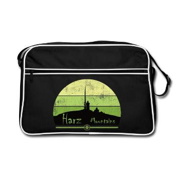 Style Harz - Montagnes du Harz - Nous aimons les montagnes du Harz - Sac Retro - noir/blanc - Devant