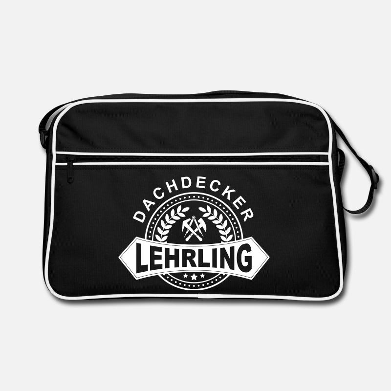 Dachdecker Lehrling Lorbeerkranz mit Zunftzeichen Retro Tasche