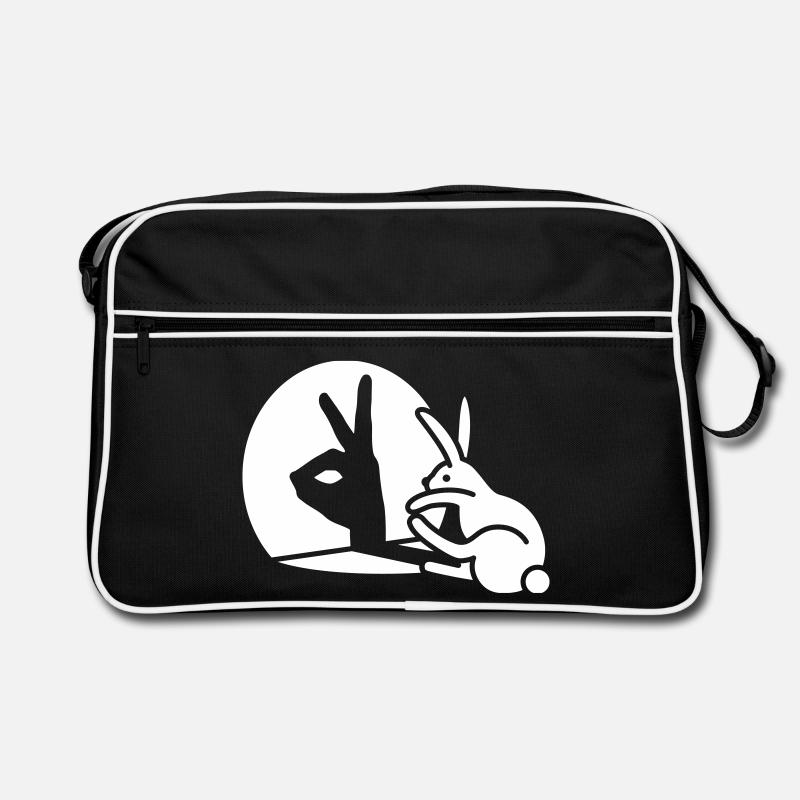 Funny Rabbit Hand Shadow Projection Rabbit Retro Bag