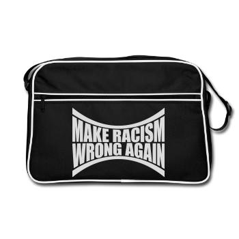 make racism wrong again - Retro Tasche - Schwarz/Weiß - Vorne