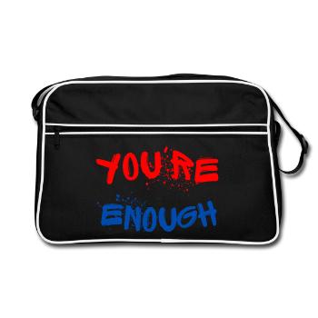 Des graffitis expressifs avec des éclaboussures de peinture - Sac Retro - noir/blanc - Devant