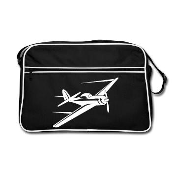 Propeller Plane Sketch - Retro Bag - black/white - Front