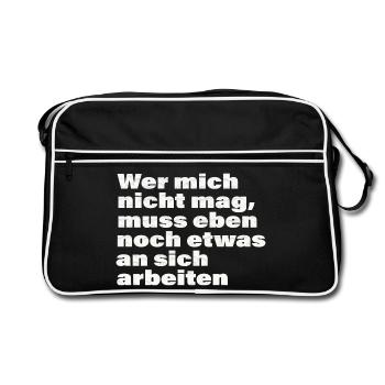 QUI NE M’AIME PAS - Sac Retro - noir/blanc - Devant