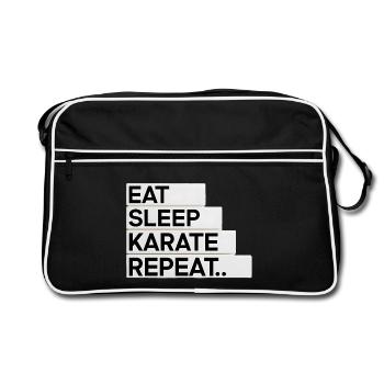 Manger. Dormir. Karaté. Répéter... - Sac Retro - noir/blanc - Devant