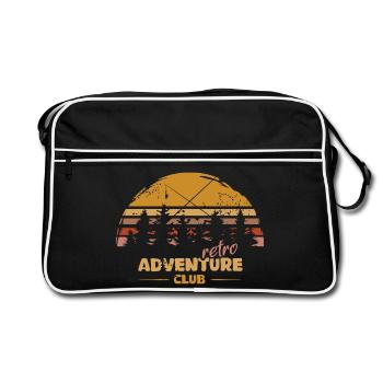 Retro Wald Silhouette – Vintage Outdoor Abenteuer - Retro Tasche - Schwarz/Weiß - Vorne