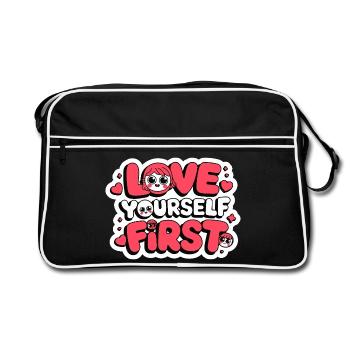 love yourself first Galentine's Day 2026 - Retro Bag - black/white - Front