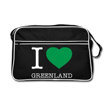 J’AIME LE GROENLAND Grönland - Sac Retro - noir/blanc - Devant