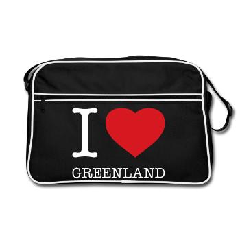 J’AIME LE GROENLAND Grönland - Sac Retro - noir/blanc - Devant