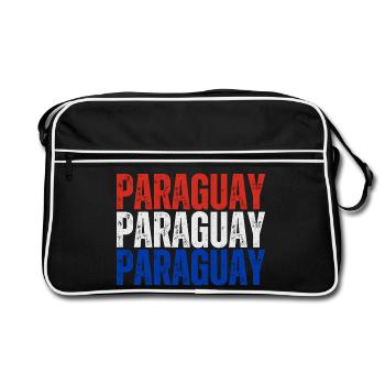 Paraguayan pride, Paraguayan flag - Retro Bag - black/white - Front