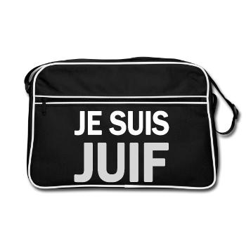 T SHIRT JE SUIS JUIF - Sac Retro - noir/blanc - Devant