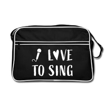 J’aime chanter - Chanteur Chanteur Chœur chanter - Sac Retro - noir/blanc - Devant