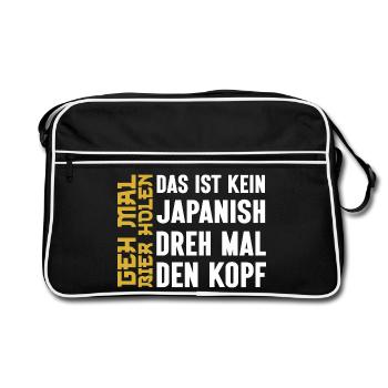 Geh Mal Bier Holen Lustige Bier Trinkfreunde - Retro Tasche - Schwarz/Weiß - Vorne