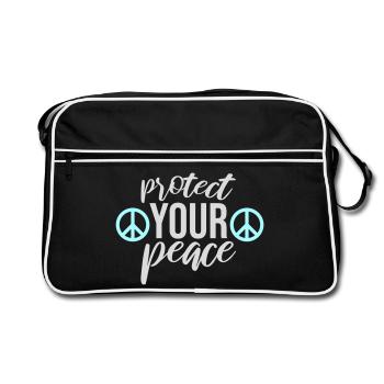 Protect Your Peace Mental Health Mindfulness - Retro Bag - black/white - Front