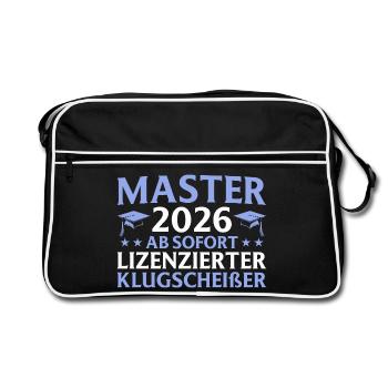 Studies Completed 2026 Master's Degree Gift - Retro Bag - black/white - Front