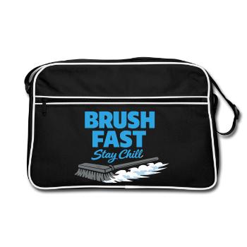 Curling, balayage drôle, cardio dur avec balai - Sac Retro - noir/blanc - Devant