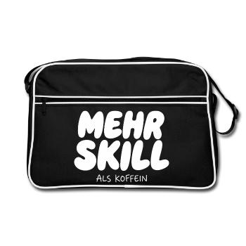 More skill than caffeine - Retro Bag - black/white - Front