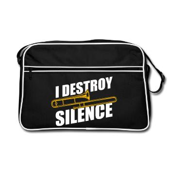 Tromboniste tromboniste Destroy Silence - Sac Retro - noir/blanc - Devant