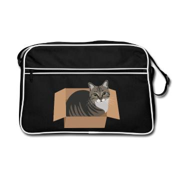 Un chat dans une boîte - Sac Retro - noir/blanc - Devant