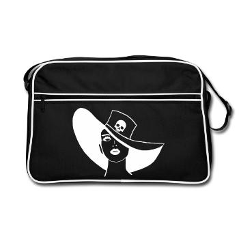 Der Geist mit dem Hut - Retro Tasche - Schwarz/Weiß - Vorne