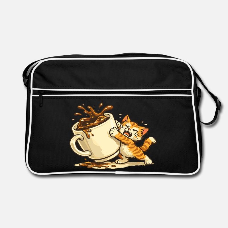 Cat Coffee Chaos Retro Bag