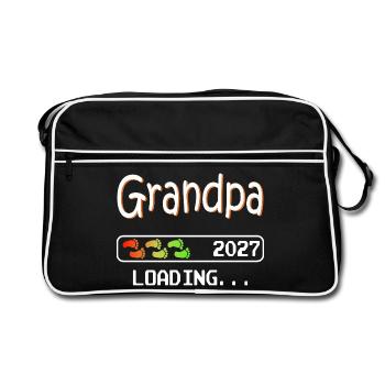 Futur grand-père en 2027 qui embarque son futur grand-père - Sac Retro - noir/blanc - Devant