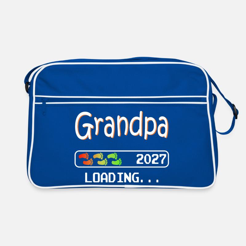 Werdender Opa 2027 loading zukünftiger Großvater Retro Tasche