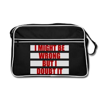 Je peux me tromper mais j’en doute. Drôle. Sarcastique. - Sac Retro - noir/blanc - Devant