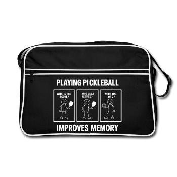 Pickleball Memory Comic Good for Memory - Retro Bag - black/white - Front