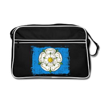 Yorkshire Rose Flag Northern England UK - Retro Bag - black/white - Front