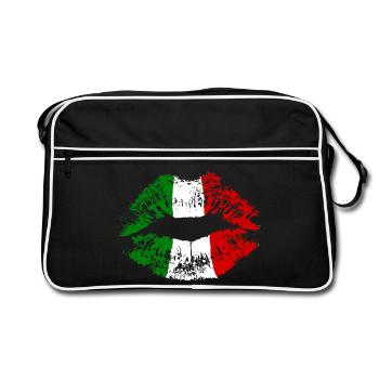 IItalia Kiss Kiss Lip Lipstick Italie Couleurs - Sac Retro - noir/blanc - Devant